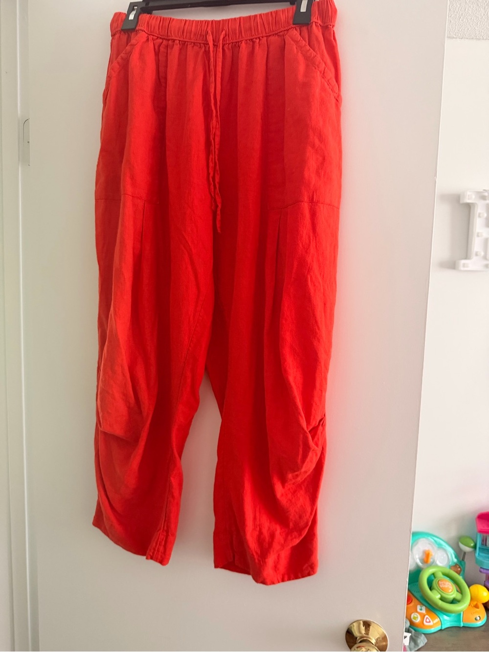 FP Movement by Free People Cropped Drawstring Pants in Bright Red/orange